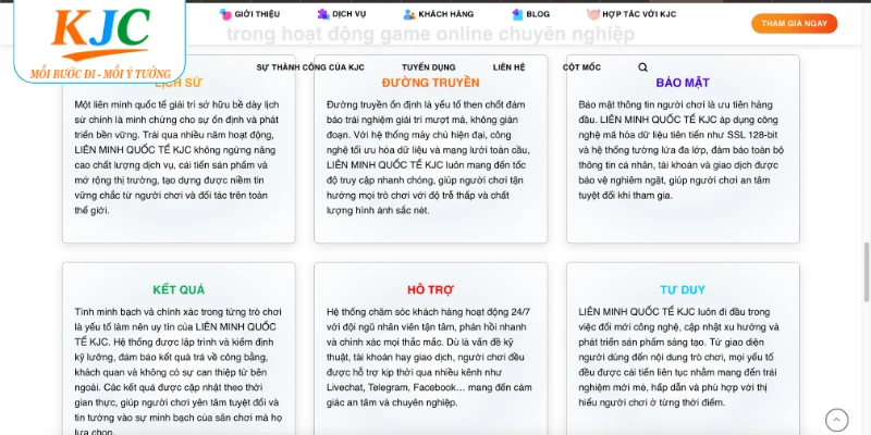 Tổng hợp lợi thế cạnh tranh của liên minh KJC